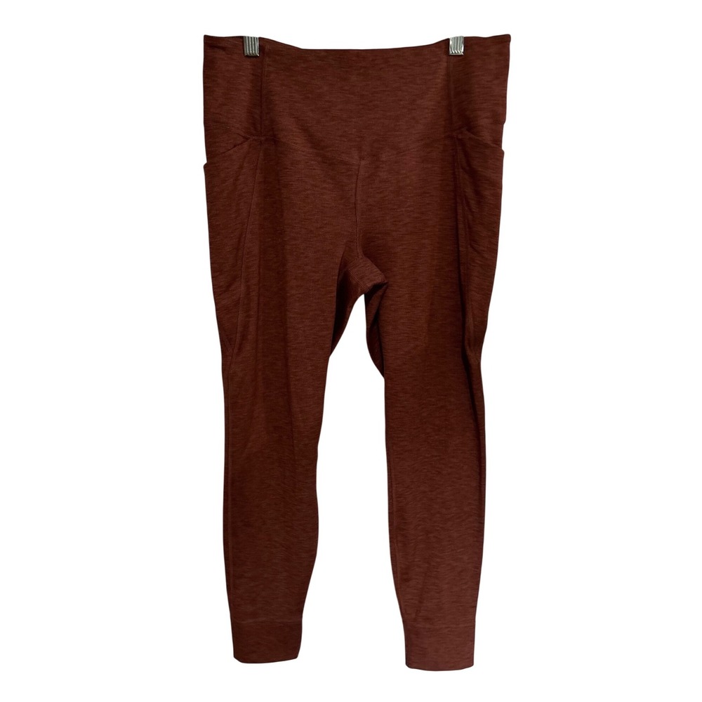 All in Motion Womens High-Rise Side Pocket Leggings Rust Brown Heather Large